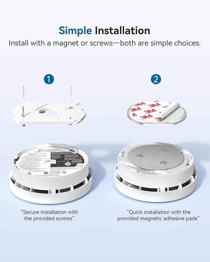 SITERWELL Smoke Detector, Smoke Detector 10 Year Battery - Image 6