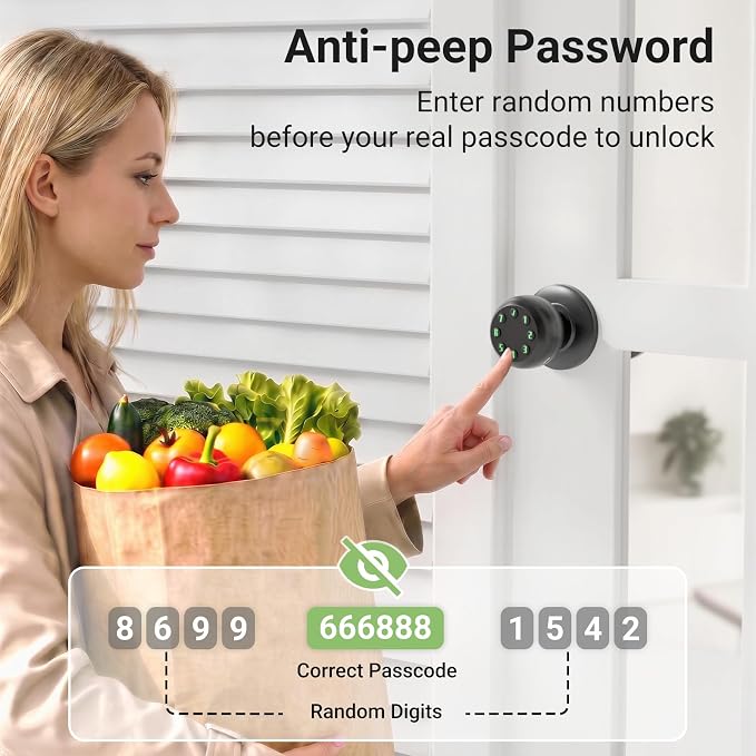 Smart Keypad Door Knob, Keyless Entry Door Lock - Image 2