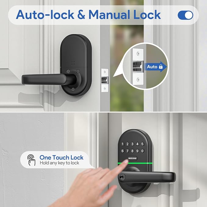 Keypad Door Lock with Handle: Keyless Entry Smart Lock - Image 5