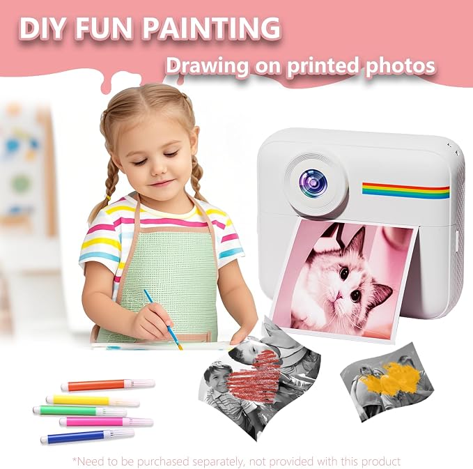 Kids Camera Instant Print with Color Printing Paper and Protective Case 32GB - Image 5