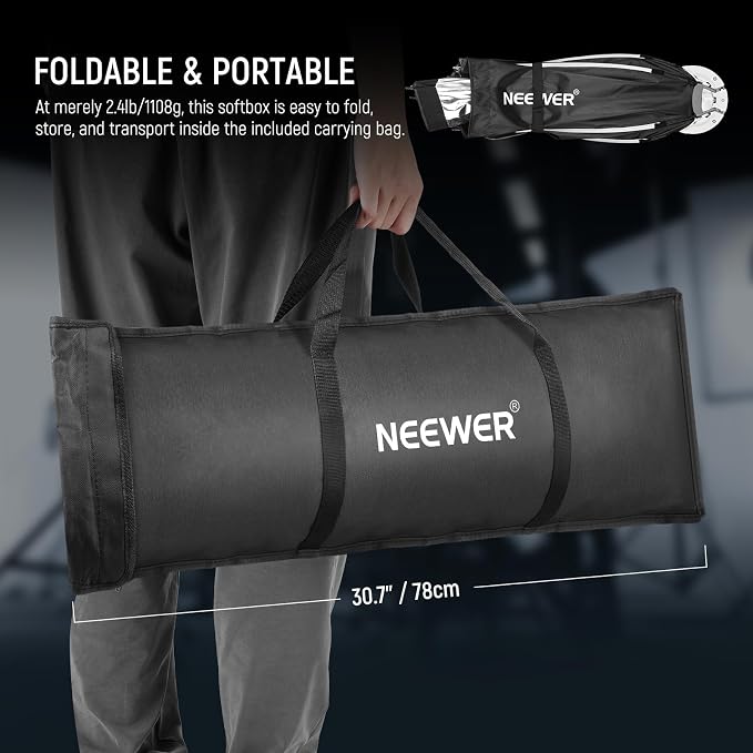 NEEWER 35.4'' Octagonal Softbox, Quick Release Parabolic Soft Box - Image 8