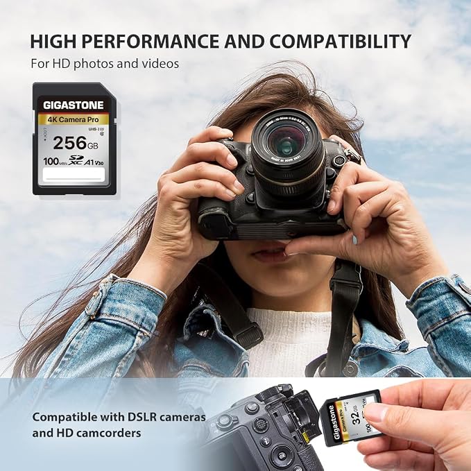 【5-Years Data Recovery】GIGASTONE 256GB SD Card, 4K Camera Pro, UHS-I A1 V30 - Image 4