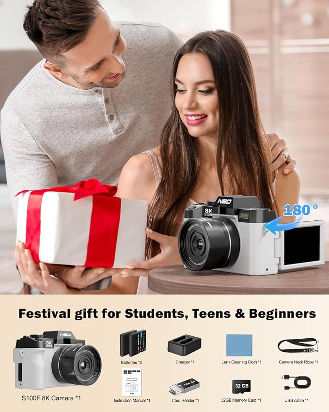 NBD 8K Digital Cameras for Photography, 64MP Camara Fotograficas, Travel - Image 9