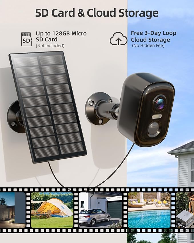 MISECU Solar Camera Outdoor Wireless, 2K Battery Powered WiFi Cameras - Image 7