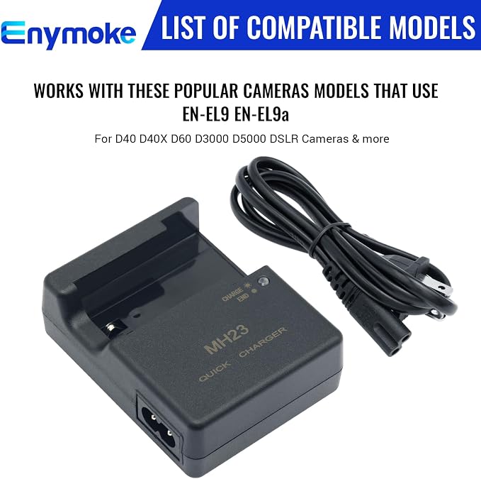 MH-23 Quick Battery Charger for Nikon: for EN-EL9 EN-EL9a Battery Compatible - Image 6