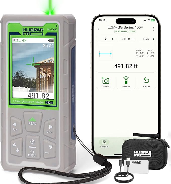 Huepar Pro Laser Measuring Tool, 495Ft Outdoor Laser Measure by HueparPro