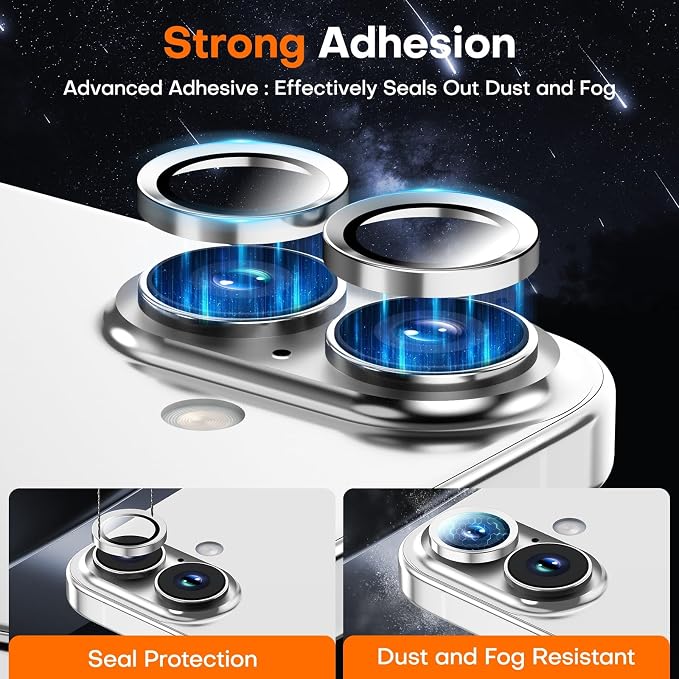 Camera Lens Protector for iPhone 17/16/16 Plus, Tempered Glass Metal Individual - Image 2