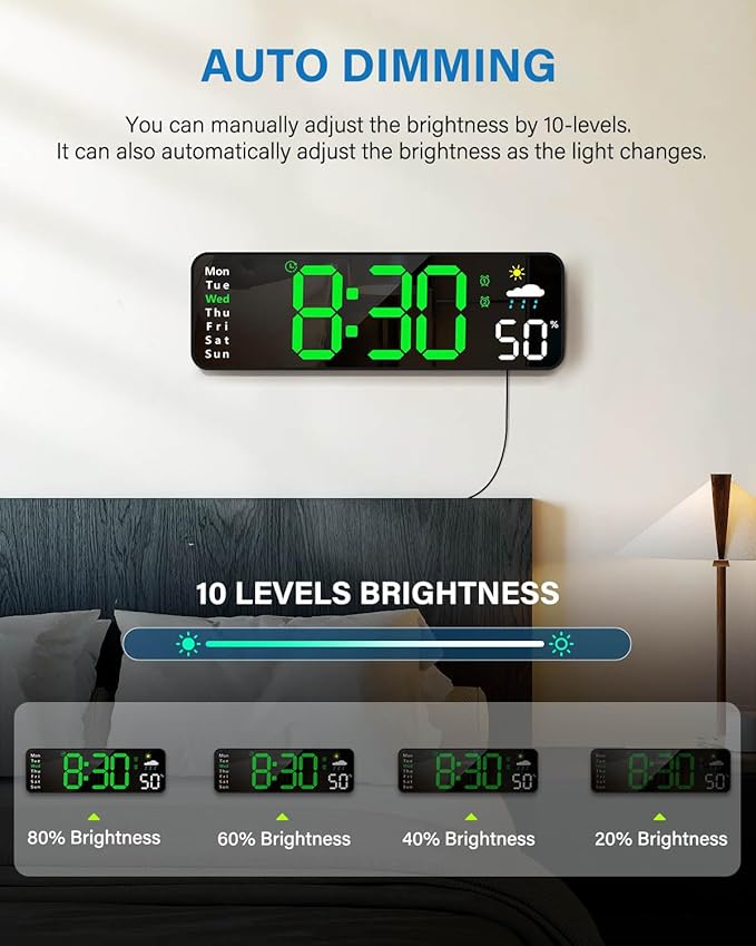 Digital Wall Clock, Digital Clock Large Display - Image 3