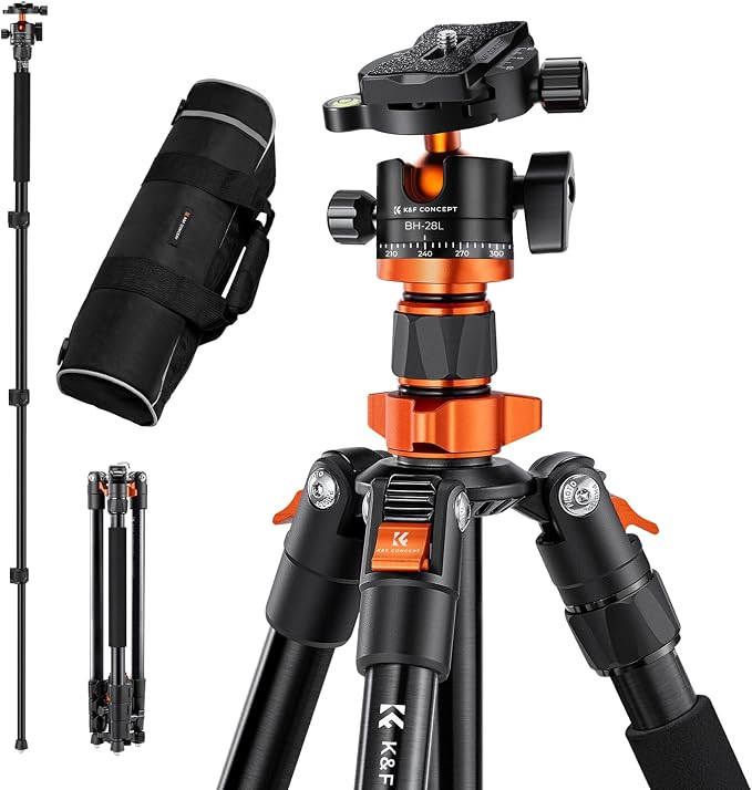 K&F CONCEPT 62" DSLR Camera Tripod, Lightweight and Compact Aluminum Detachable by KFCONCEPT