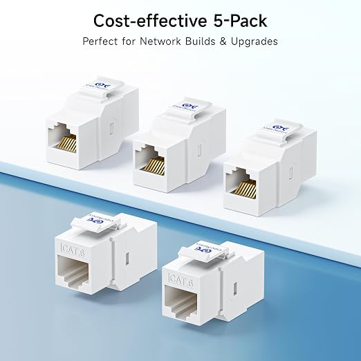 Cable Matters 5-Pack 10Gbps Cat6 Keystone Coupler, RJ45 Keystone Jack - Image 7