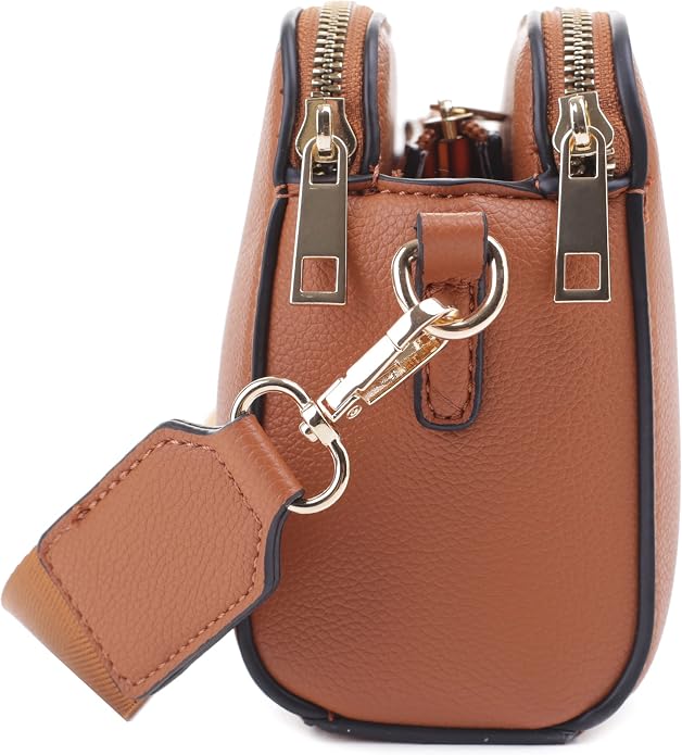 EVVE Crossbody Bags for Women Trendy Triple Zip Small Crossbody Camera Bag Purse - Image 4