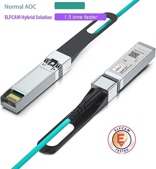 Elfcam® - 2m/6.56ft 10G Active Optical Cable AOC OM3 SFP+ to SFP+ 10Gbps - Image 3