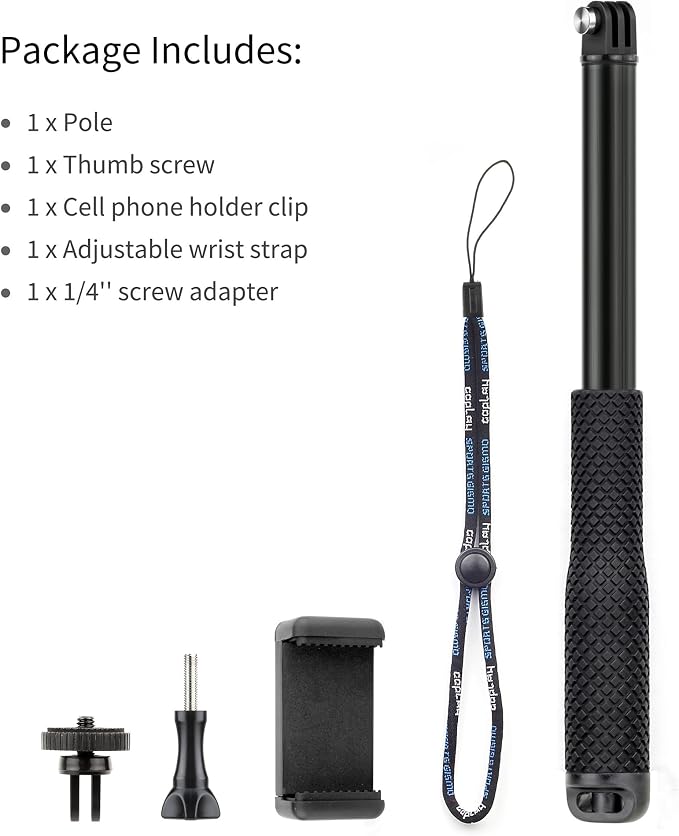 SOONSUN 45'' Waterproof Selfie Stick Extendable Monopod Hand Grip Aluminum - Image 8