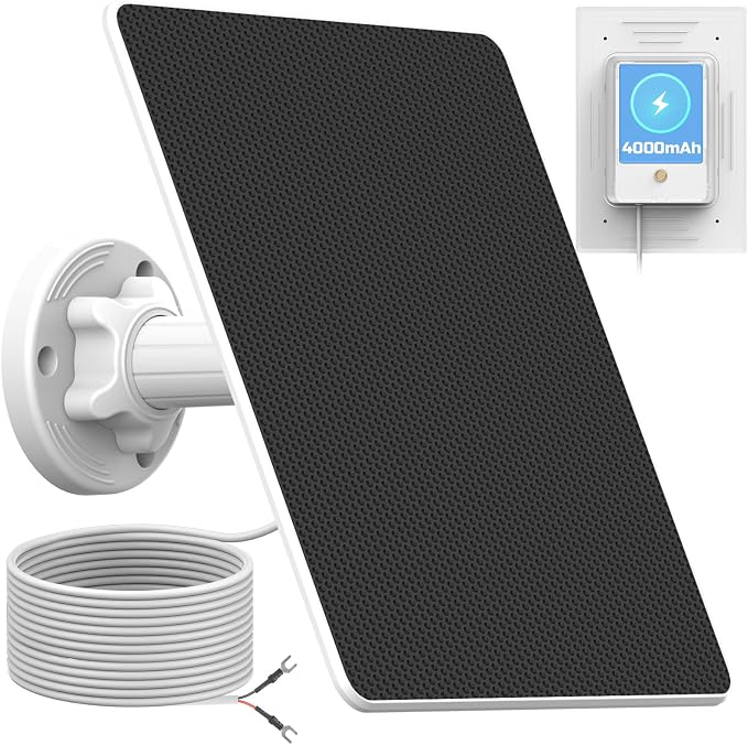Ring Doorbell Solar Panel with Built-in 4000mAh Battery Never Lose Power by WECOOL