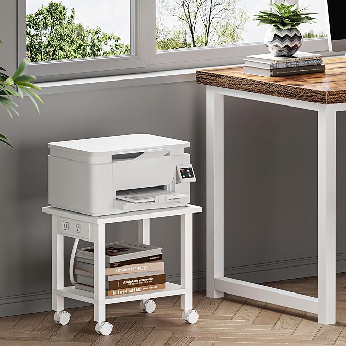 TUTOTAK 2 Tier Printer Stand, Rolling Printer Cart - Image 4