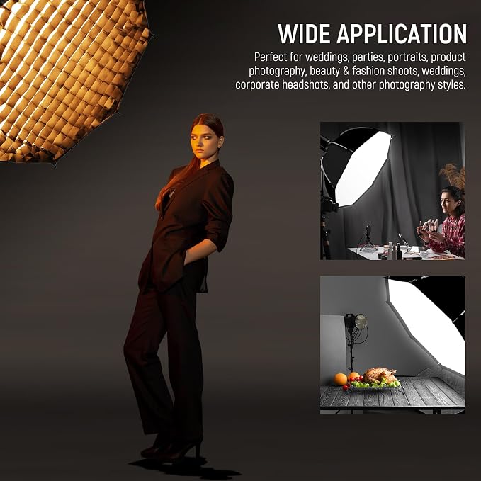 NEEWER 35.4'' Octagonal Softbox, Quick Release Parabolic Soft Box - Image 9