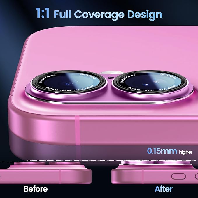 CACOE Camera Lens Protector for iPhone 16/16 Plus/17 - Image 3