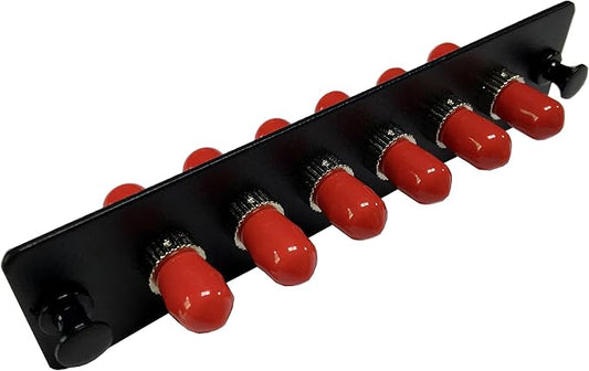 RiteAV LGX Footprint Fiber Optic Cable ST Adapter Patch Panel 6 Ports Loaded by RiteAV