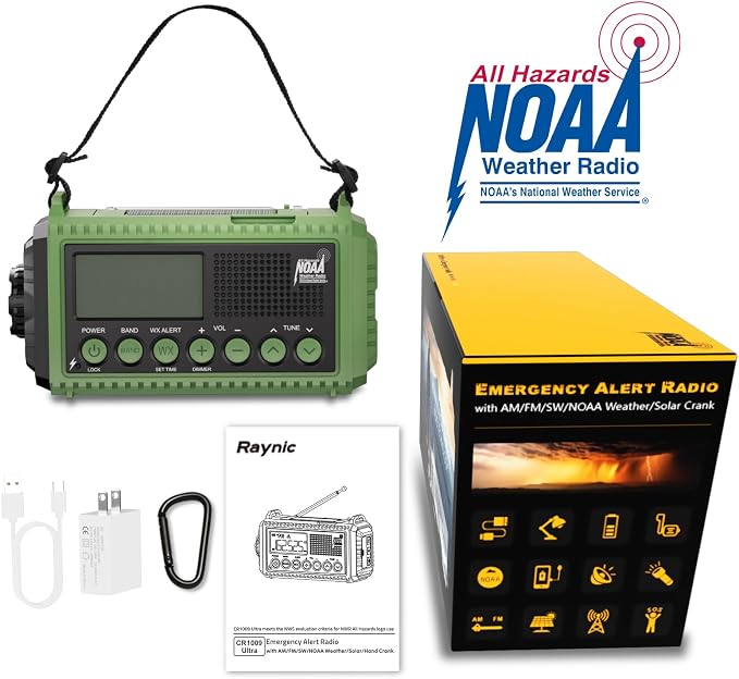 Raynic Emergency Radio, 12000mAh/44400mWh Battery Operated Weather Radio - Image 7