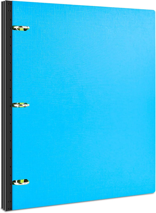 INFUN Telescoping 3 Ring Binder, Portable Plastic 0.75 inch 3 Ring Binder with Telescoping Spine and Foldable Front Cover Holds 8.5" x 11" Paper for School,Office and Homes-Blue