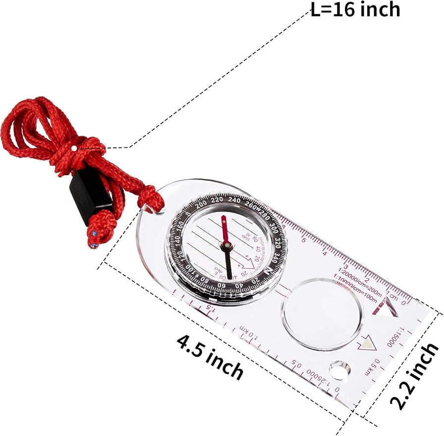 Gejoy 6 Pcs Orienteering Compass Bulk Portable Survival Compass Scout Learning - Image 2