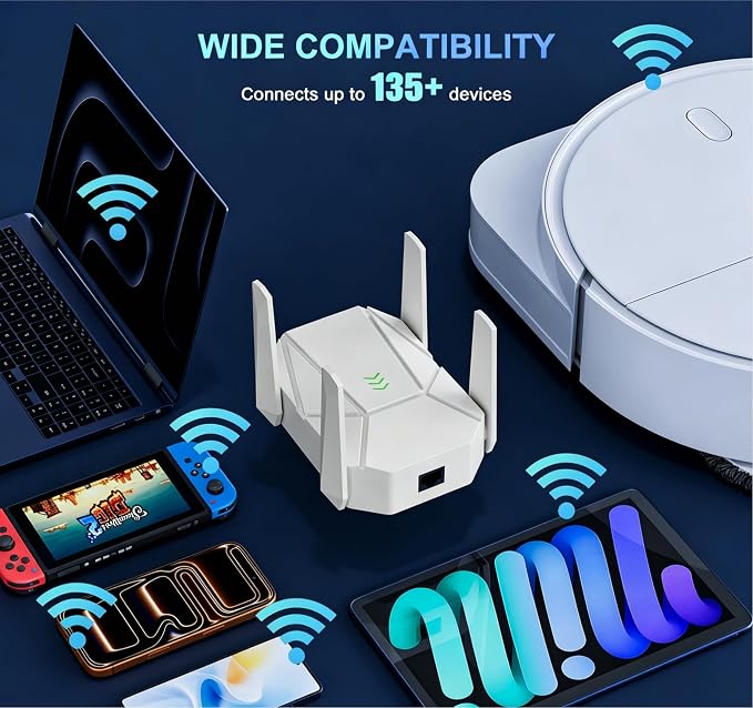 WiFi Extender, 2026 15X Fastest WiFi 6 Booster AX1800 Dual Band 17, 999 sq.ft - Image 3