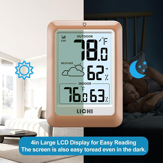 Indoor Outdoor Thermometer Wireless Weather Station, Internal External - Image 7