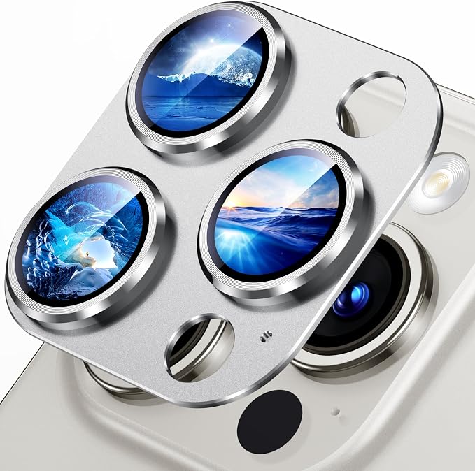 Uyiton Compatible with iPhone 15 Pro/iPhone 15 Pro Max Camera Lens Protector by Uyiton