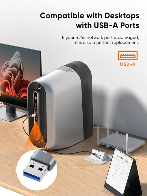 CableCreation USB to Ethernet Cable 10FT, USB to RJ45 Internet LAN Network Cable - Image 6