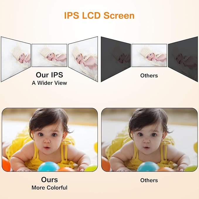 VTimes No WiFi Baby Camera Monitor, 3.2" IPS Display, Portable Video Monitor - Image 4