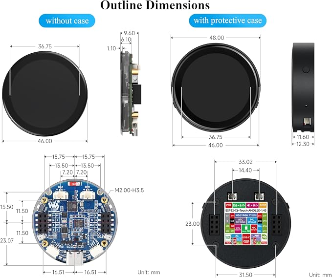 ESP32-C6 1.43inch AMOLED Round Touch Display Development Board, 160MHz RISC-V - Image 9