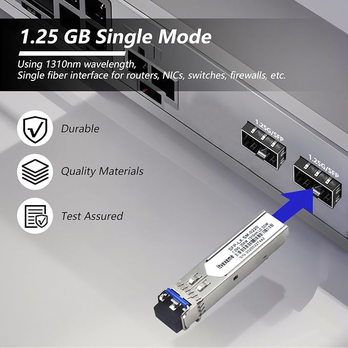 4 Pack 1.25G SFP Network Transceiver Module, 1000Base-LX Single Mode, 1310nm SMF - Image 3