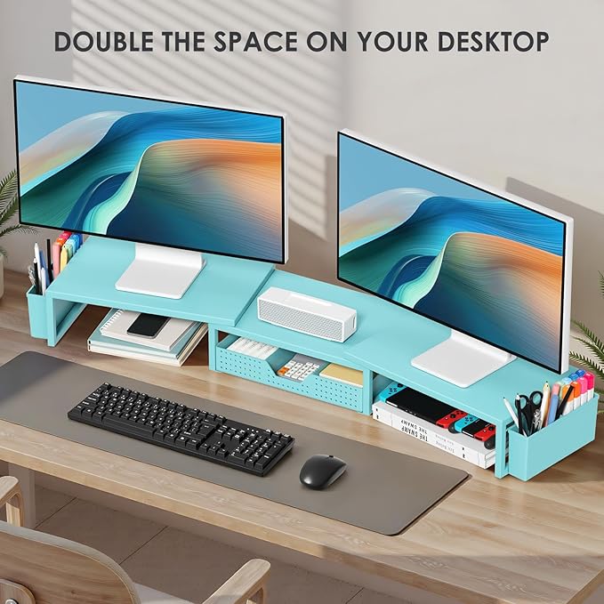 OPNICE Desk Organizers and Accessories, Dual Monitor Stand Riser - Image 4