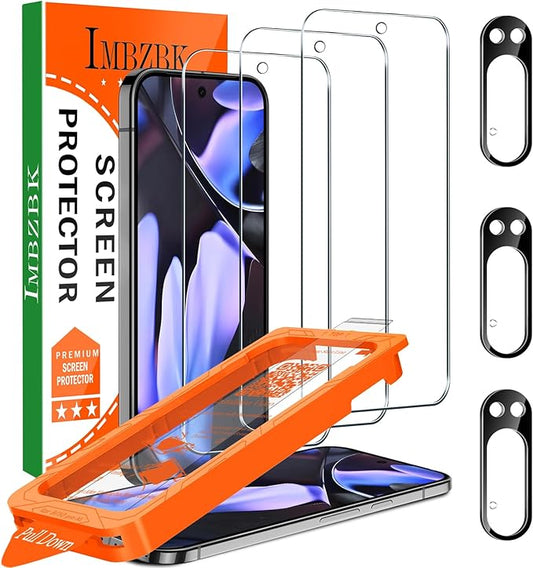 IMBZBK 3 Pack Screen Protector for Google Pixel 9 Pro XL, 3 Tempered Glass by IMBZBK