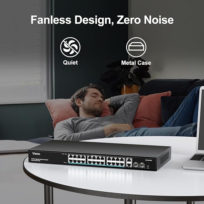 VIMIN 28 Port Gigabit PoE Switch - Image 8