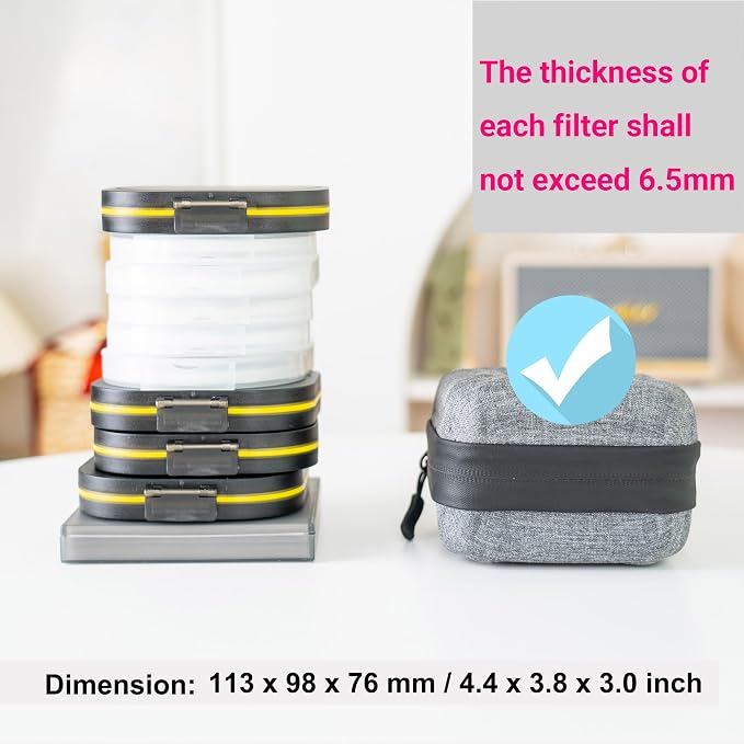 JJC Hard Shell Camera Lens Filter Case Up to 67mm, Water Resistant & Dustproof - Image 2