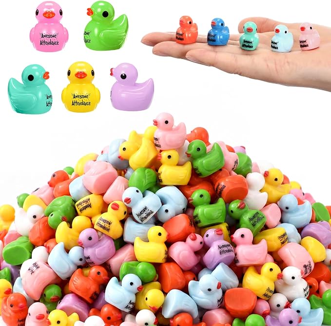 Skylety 100 Pcs Awesome Attendance Resin Duck, Perfect Attendance Awards by Skylety