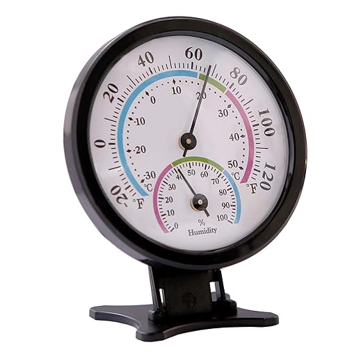 Mini Indoor Thermometer Hygrometer Analog 2 in 1 Temperature Humidity Monitor by LayscoPro