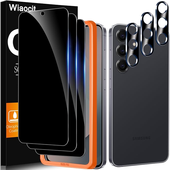 Wiaocit 3 Pack Tempered Glass Privacy Screen Protector by Wiaocit