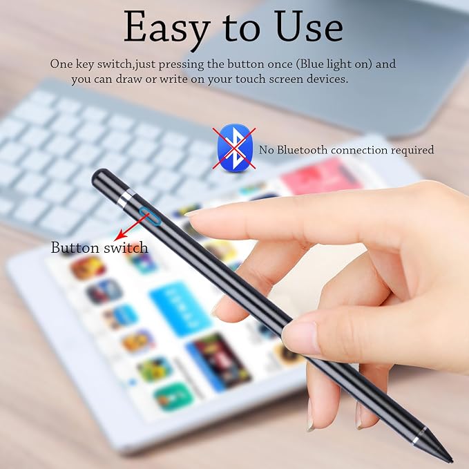 Stylus Pen for Touchscreen, DOGAIN iPad Pencil 1.5mm Fine Point Rechargeable - Image 4