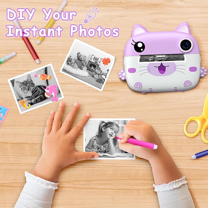 Kids Camera Instant Print, 3.0" HD Screen Kids Instant Cameras, Christmas - Image 6