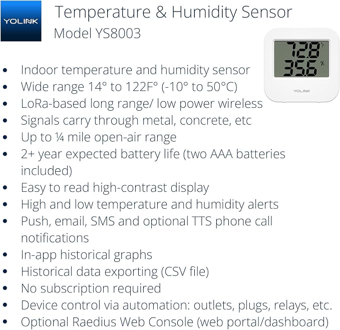 Smart Temperature Humidity Sensor Works w/Alexa IFTTT, 1/4 Mile Super Long - Image 2