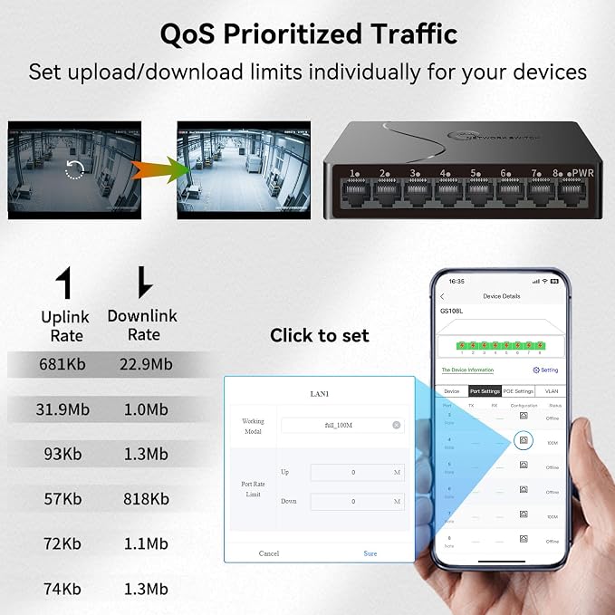 8-Port Gigabit Easy Smart Managed Ethernet Switch | Plug & Play Network Hub - Image 4