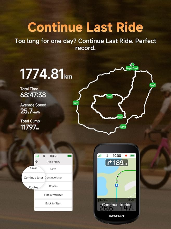 iGPSPORT BSC500 GPS Bike Computer, 3.3'' Touchscreen MAP & Voice Navigation - Image 9