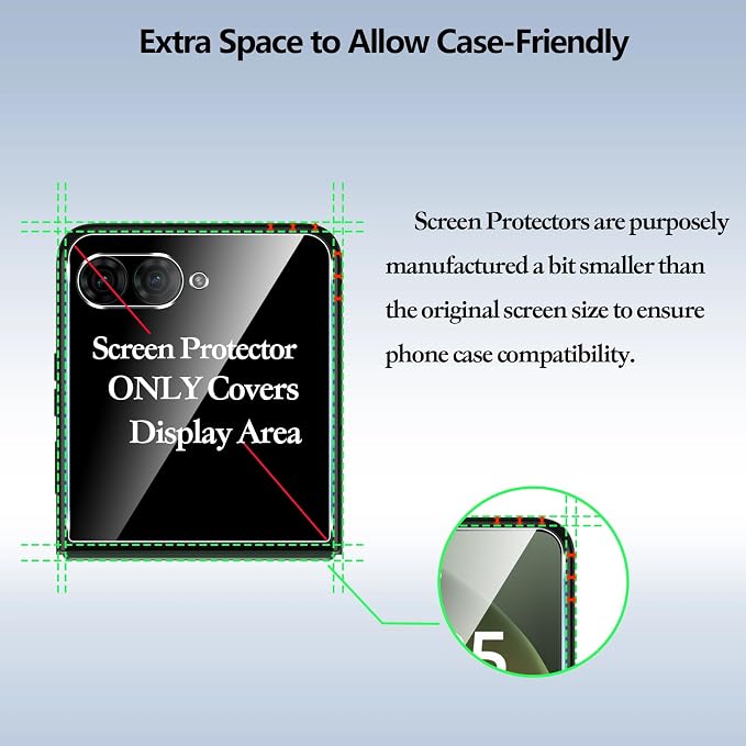 Anoowkoa 3 Pack Designed for Motorola Razr+/Plus 2026 Screen Protector Tempered - Image 3