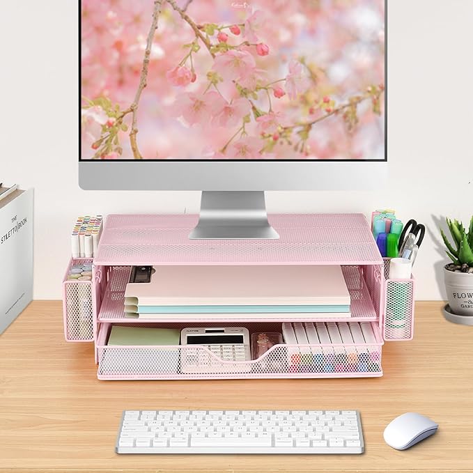 AUPSEN Computer Monitor Stands Riser，2-Tier Desk Organizers and Accessories - Image 5