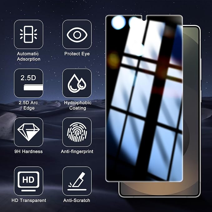 2+2 Pack for Samsung Galaxy S25 Ultra Privacy Screen Protector and Lens - Image 9