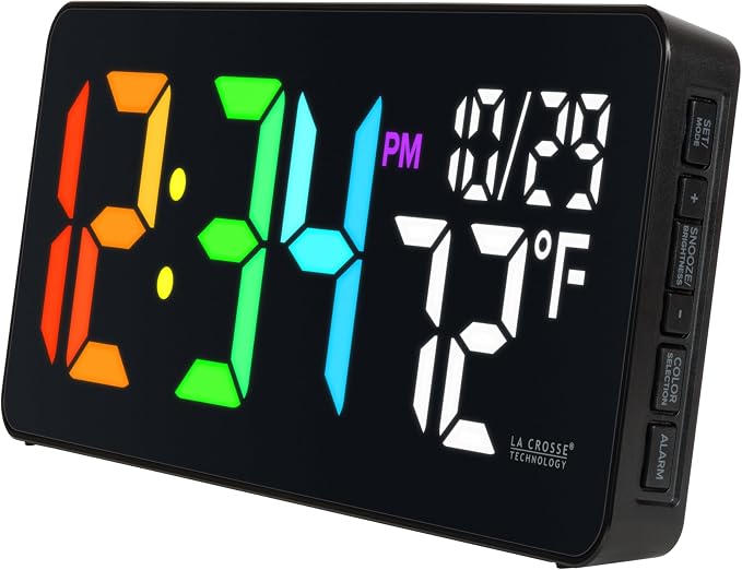La Crosse Technology 513-1411 Color-Changing Digital LED Wall Clock - Image 3