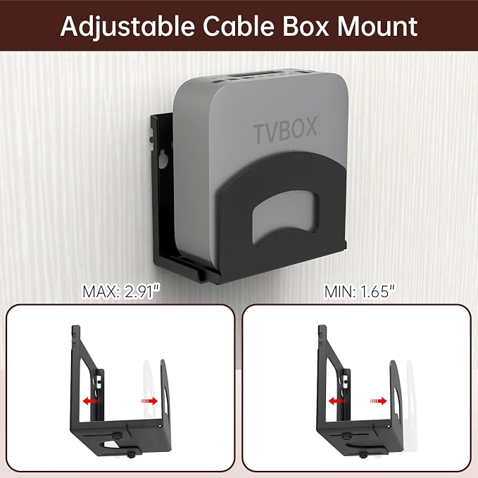 Cable Box Mount, Adjustable Wall Mount Holder - Image 2