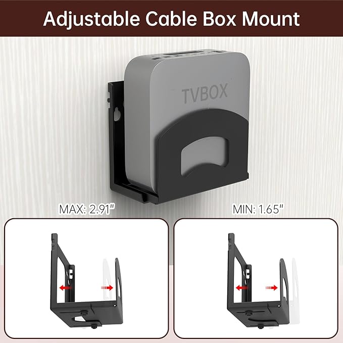 Cable Box Mount, Adjustable Wall Mount Holder - Image 2